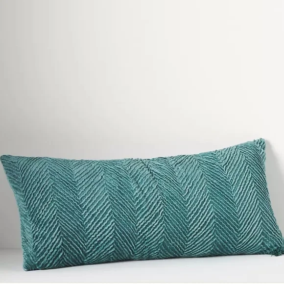 Anthropologie Velvet Nobel Pillow - teal